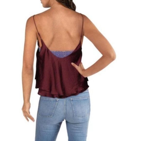 Free People Turn It On Satin Sequin Cami Top Size Large Vetiver Bloom Co… - Picture 3 of 9